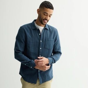 NWOT Sonoma Men's Casual Blue Button Down Shirt